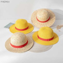 Caps Hats Luffy Hat Womens Straw Hat Performance Animation Role Play Sun Protection Accessories Summer Sun Hat Womens Straw HatL240429