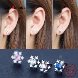 Stud Earrings La Monada Minimalist Sterling Silver Women 925 Jewelry Beautiful Snowflake Woman