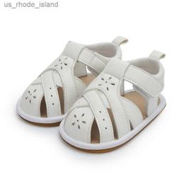 Sandaler nyfödda baby sandaler solida färg pojkar och flickor skor gummiläder platt botten anti slip förskola första steg walker sommar sandaler 0-18ml240429