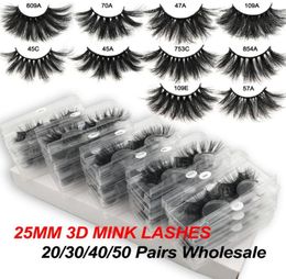 False Eyelashes 20304050 Pairs 25mm 3d Mink Lashes BulK Whole Dramtic Long Full Eyelasehs Vendors Makeup5221112