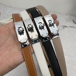 Classic designer belt women leather belt turn buckle plated gold luxury belt womens 1.8 cm width thin multicolors black brown quiet belt simple MZ143 C4