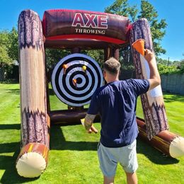 3mLx2mWx2.5mH (10x6.5x8.2ft) Outdoor games Interactive Competition Inflatable Axe Throwing Games Carnival Sports Athletic Target Shoot Throw Toss Dart Sticky Cage