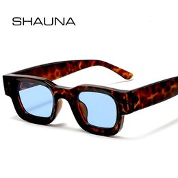 SHAUNA Ins Metal Hinge Retro Small Rectange Sunglasses UV400 240428