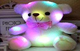 NEW ARRIVAL 20cm Large Luminous Teddy Bear Doll Bear Hug Colorful Flash LightLed Plush toy birthday Christmas gift3600801