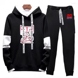 Men's Tracksuits FABIO QUARTARARO WITH SIGNATURE Spring Autumn Style Printing Men High Quality Fashion Lace-up Sets Hoodie Sweatpants Suits