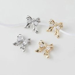 4PCS 20*21mm 14k Gold Plated Bow Necklace Pendant Charms for Jewelry Findings Making DIY Hand Made Brass Zircon Accessories 240429