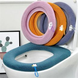 Set Thicken Toilet Seat Cover Mat Winter Warm Soft Washable Closestool Mat Seat Case Toilet Lid Pad Bidet Cover Bathroom Accessories