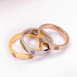 With genuine box Love Ring Men and Women Luxury and exquisite ring Red Diamond Ring Female Couple 18K Rose Gold with cart original rings