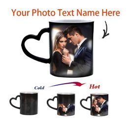 Mugs Personalised Magic Cup Customised Colour Changing Cup Hot Activation Any Photo or Text Printed on the Cup as a Mom and Dads Day Gift J240428