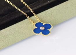 S925 Sterling Silver pendant necklace with flower in blue Colour and diamonds for women wedding necklace gift Jewellery PS80076216996