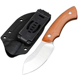 Outdoor Safari Hiking Fixed Blade Knife 14c28n Steel Jungle Camping Hiking Survival EDC Tool Linen Handle