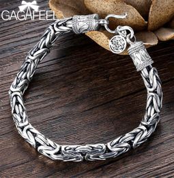 925 Sterling Silver Bangles Bracelets For Men Punk Rock Bracelet Homme Men039s Fashion Jewellery GiftLink Chain Link2485658