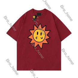 2024 Designer Drawdrew T Shirt Tshirt Tee Summer Women and Men Luxury Casual Fashion Ventilate Smiley Sun Brand Printing Pattern Short Sleeve Streetwear Shirt 403