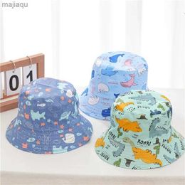 Caps Hats Baby Summer Bucket Hat Fisher Hat Boys and Girls UV and Wind Resistant Cartoon Childrens Beanie Travel Sunhat Baby Bucket HatL240429