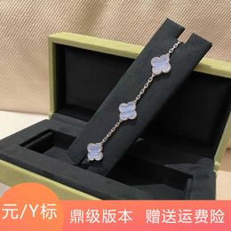 Designer bracelet fashion luxury Jewellery for lovers 18K Rose Gold Flower Bracelet Female Pure Silver Luxury Purple with common Cleefly