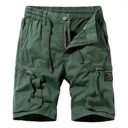 Men's Pants Stretch Casual Shorts Male Workwear With Multiple Pockets Soild Cargo Thin Slacks Summer Trousers For Mens