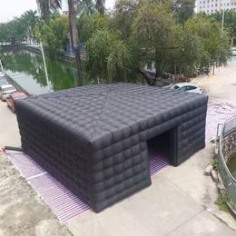 New arriver black 8mLx8mWx5mH (26.2x26.2x16.4ft) black cube tent inflatable cubic marquee house square party cinema building customized