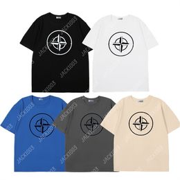 Men Brand T Shirt STONE Loose Letter Logo print tees ISLAND Couple style fashion simple loose Oversized Cotton Casual short sleeve top Tees Men Clothing