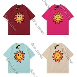 2024 Designer Drawdrew T Shirt Tshirt Tee Summer Women and Men Luxury Casual Fashion Ventilate Smiley Sun Brand Printing Pattern Short Sleeve Streetwear Shirt 241