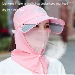 Wide Brim Hats Summer Hood Baseball Caps Sunsceen Mask Face Cover Cycling Driving Climbing Men Women Outdoor Removable Sun UV Protection Hat