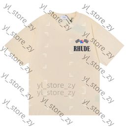 Rhude T Shirt Mens Designer T Shirt Rhude Casual Shirts Mantees Short Sleeves Top Sell Luxury Men Hip Hop High End Fashion Lightweight Breathable Clothes 1837