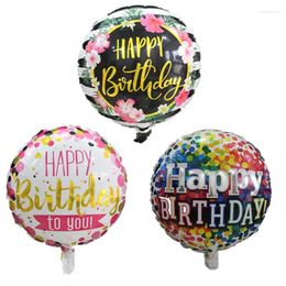 Party Decoration 10pcs/lot 18 Inch Happy Birthday Round Foil Balloons Inflatable Helium Balls Supplies Baby Shower Adult Decorations Kids