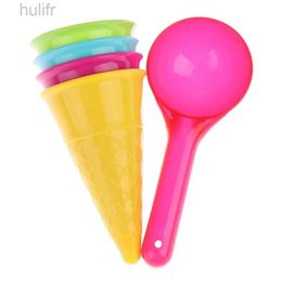 Sand Play Water Fun Summer Beach Sand Play Toys Ice Cream Cone Spoon Set Sand Bucket Pit Tool Outdoor Toys for ifts d240429