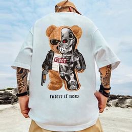 Robot Bear Designers Mens Women T-shirts Tees Apparel Tops Man Hip Hop Streetwear Casual Shirt Luxurys Clothing Street Short Sleeve Oversized Men's Tshirts Size M-8XL