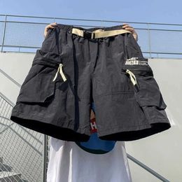 Shorts masculinos de arcade de arcade de roupas de trabalho para homens com vários bolsos no estilo americano de verão American Casual Capris H240429
