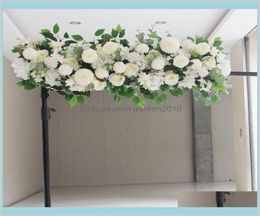 Decorative Flowers Wreaths Flone Artificial Fake Row Wedding Arch Floral Decoration Stage Backdro9428545