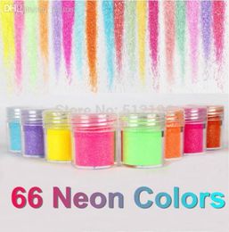 OTS06224 66 Neon Colors Metal Shiny Glitter Sequin Powder Nail Deco Art Kit Acrylic Dust Set2925cm8568841