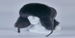 Fashionrussian ushanka hats of real raccoon fur trapper hat earflap men real sr genuine leather russian winter cap H2104619993