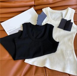 Women Sleeveless Knitted Tank Tops Sexy Sleeveless Women Tanks INS Fashionable White Black Vest Singlet