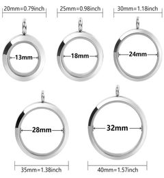 10Pcs Stainless Steel Round Po Memory Locket Pendant For Floating Picture Necklaces Keychain Jewelry Making 2204111590956