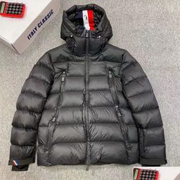Mens Down Parkas Ski Jacket For Men Black Winter Coat Hooded Designer Warm Pocket Parka Two-Way Zipper A1Hi Drop Delivery Apparel Clot Dh75R