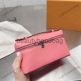 Loro Piano LP LorosPianasl L19 Bag bag Luxury Makeup Lunch Box Mess Tin Evening Women Lychee Pattern High-end Leather Lp Handbag Simple Shoulder Bag Lady Gift 230703