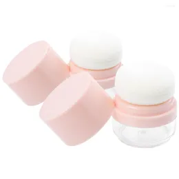 Storage Bottles 2 Pcs Makeup Powder Containers Loose Travel Container With Puff