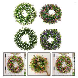 Decorative Flowers Spring Summer Garland Home Decor Colorful Artificial Wreath For House Front Door Decoration Wall Hanging Wedding