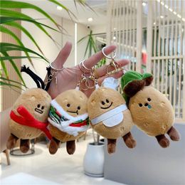 Keychains Creative Cute Plush Potato Doll Keychain Funny Vegetable Toy Kawaii Bag Pendant Keyring Accessories Gift For Boys Girls