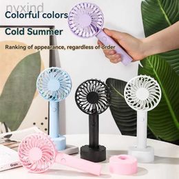 Electric Fans 2024 Simple Handheld Mini Fan USB Portable Stand Student Electric Fan Compact and Portable Long-lasting Fan d240429