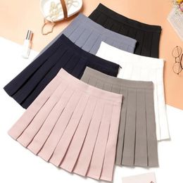 Skirts Brand Pleated Short Skirt Mini Polyester XS-XXL Zip 1pcs High Waist JK Going Out Parties Female Girls