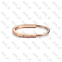 tiffanyjewelry Designer Charm Bracelets High Quality Trend Brand Luxury Jewellery Bangles for Women Classics Geometric Zircon Lock Rose Gold 363