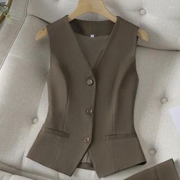 Women's Vests Suit Vest Spring And Autumn Short Bank Work Professional Sleeveless Camisole Jacket