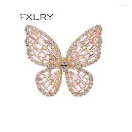 Wedding Rings FXLRY Trendy Jewellery White /Gold Colour Cubic Zirconia Top Quality Cute Butterfly Ring Open For Women