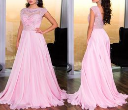 Pink Simple Formal Dresses Prom Dresses Teens Fashion Hand Beadings Evening Dress Floor Length Open Back Party Dress4861761