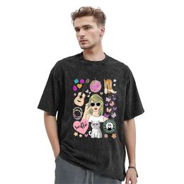 Men's T-Shirts Eras Tour Cute Collage T-shirt Summer S-Raincoat Y2K T-shirt 2024 Casual Cavai Mens Short sleeved T-shirtL2404