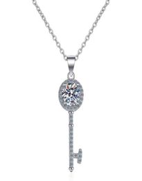Passed Diamond Test Moissanite 925 Sterling Silver Key Simple Clavicle Chain Pendant Necklace Women Fashion Cute Jewelry 051ct7549965