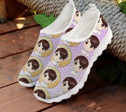 Casual Shoes INSTANTARTS Head Portrait Printing Women's Summer All-match Breathable Sports Non-slip Cute Fat Zapatos