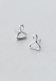 Stylish Small Hangers Ear Stud Silver Alloy Personalized Girls Birthday Gifts Punk Jewelry Coat Hanger Studs Earrings5886101