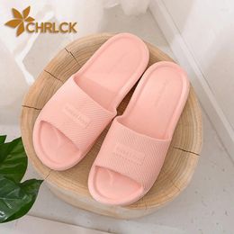 Slippers CHRLCK Thick Platform Bathroom Home Women Fashion Soft Sole EVA Indoor Slides Men Sandals Summer Non-slip Flip Flops